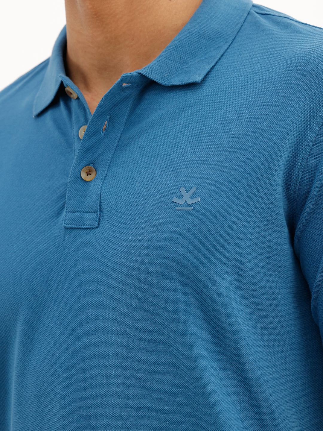 Solid Regular Fit Polo T-Shirt | Blue