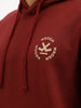 Classic Placement Printed Hooded Sweatshirt | Maroon