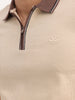 Classic Slim Fit Tipping Collar Polo T-Shirt | Beige