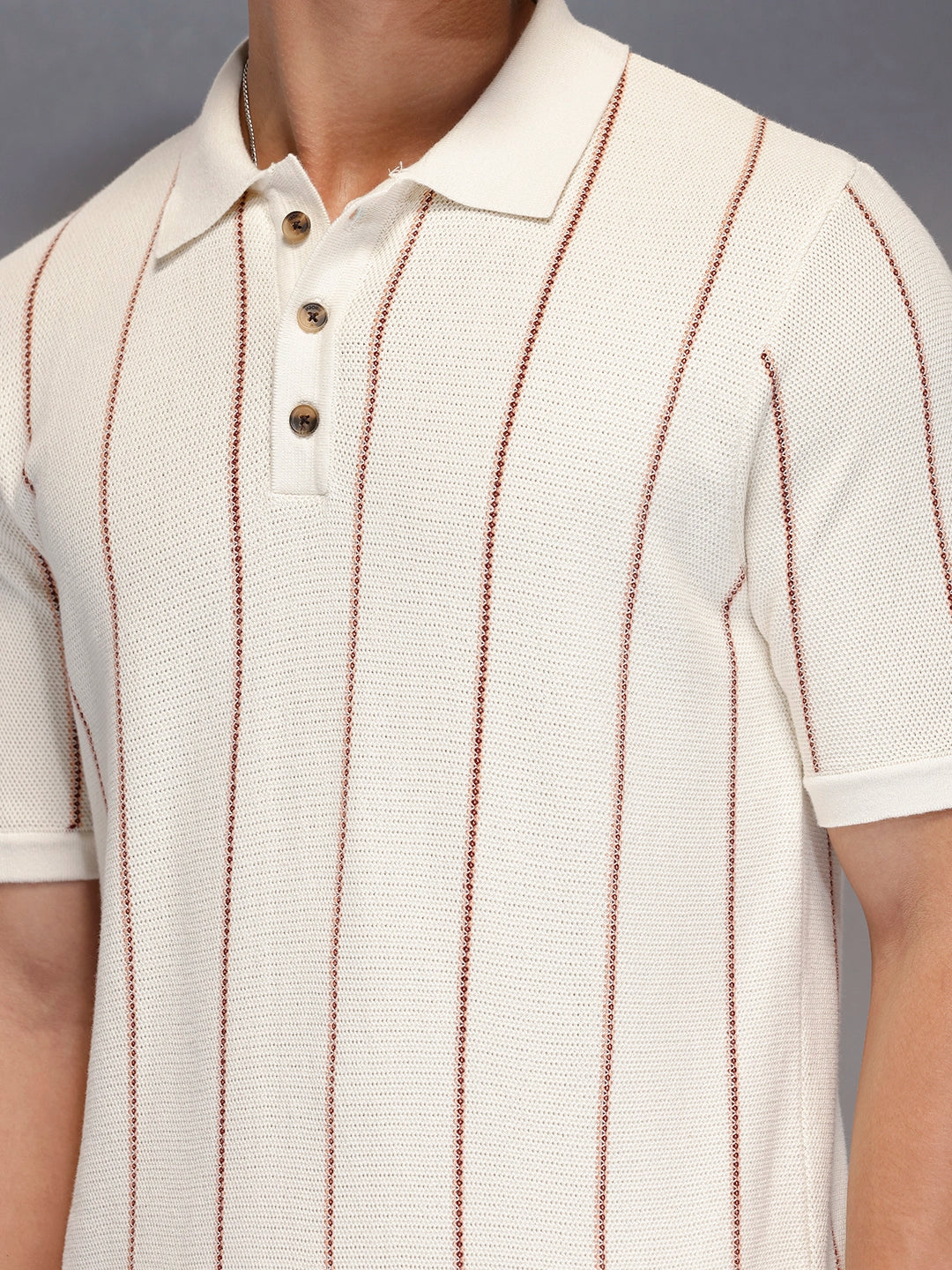 Men’s waffle texture slim fit polo | Off White