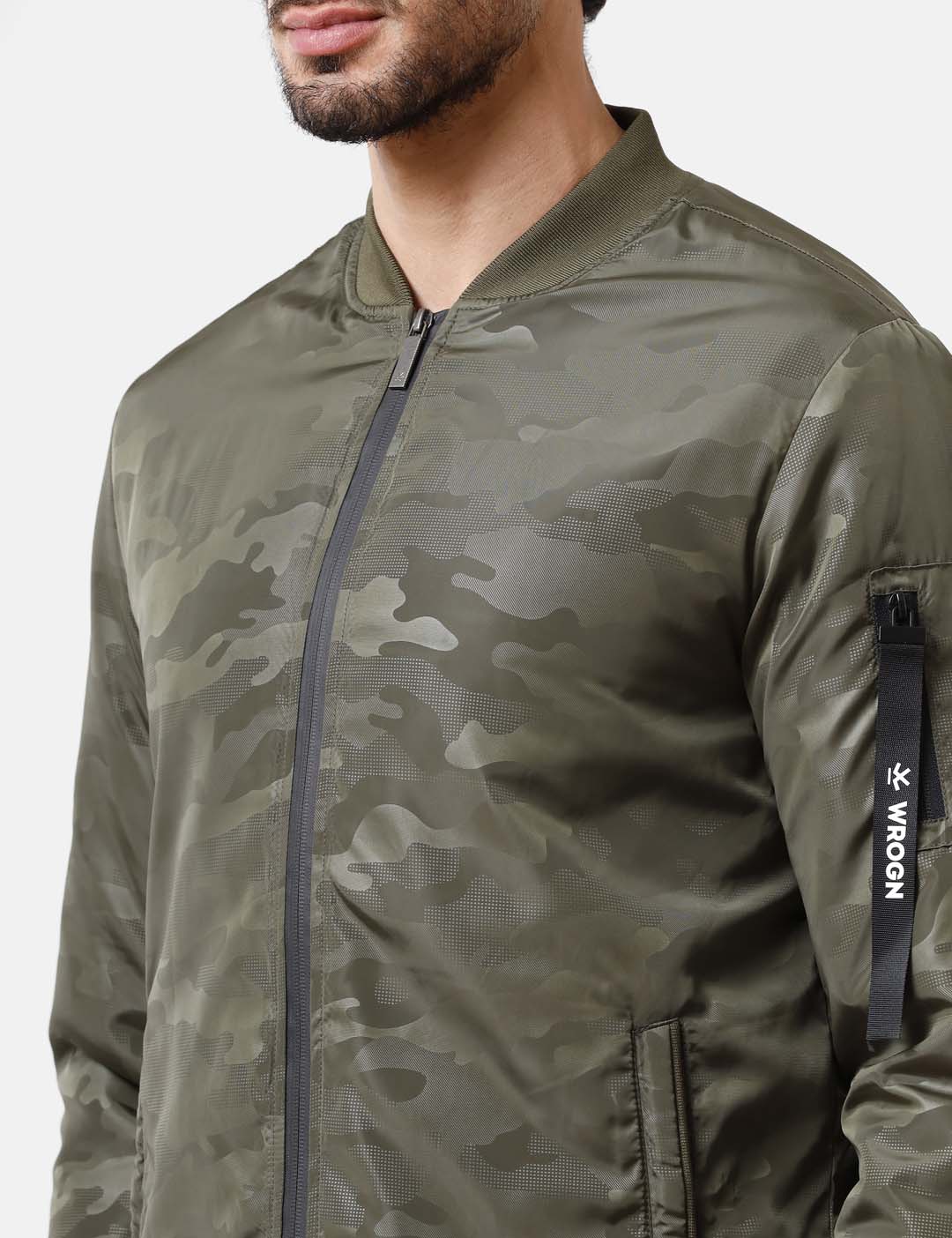 Olive Camo Bomber Jacket