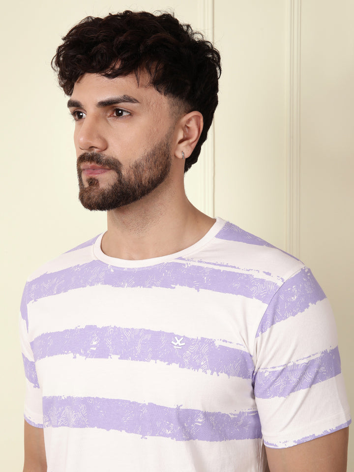 Casual Slim Fit Striped T-Shirt | Off White