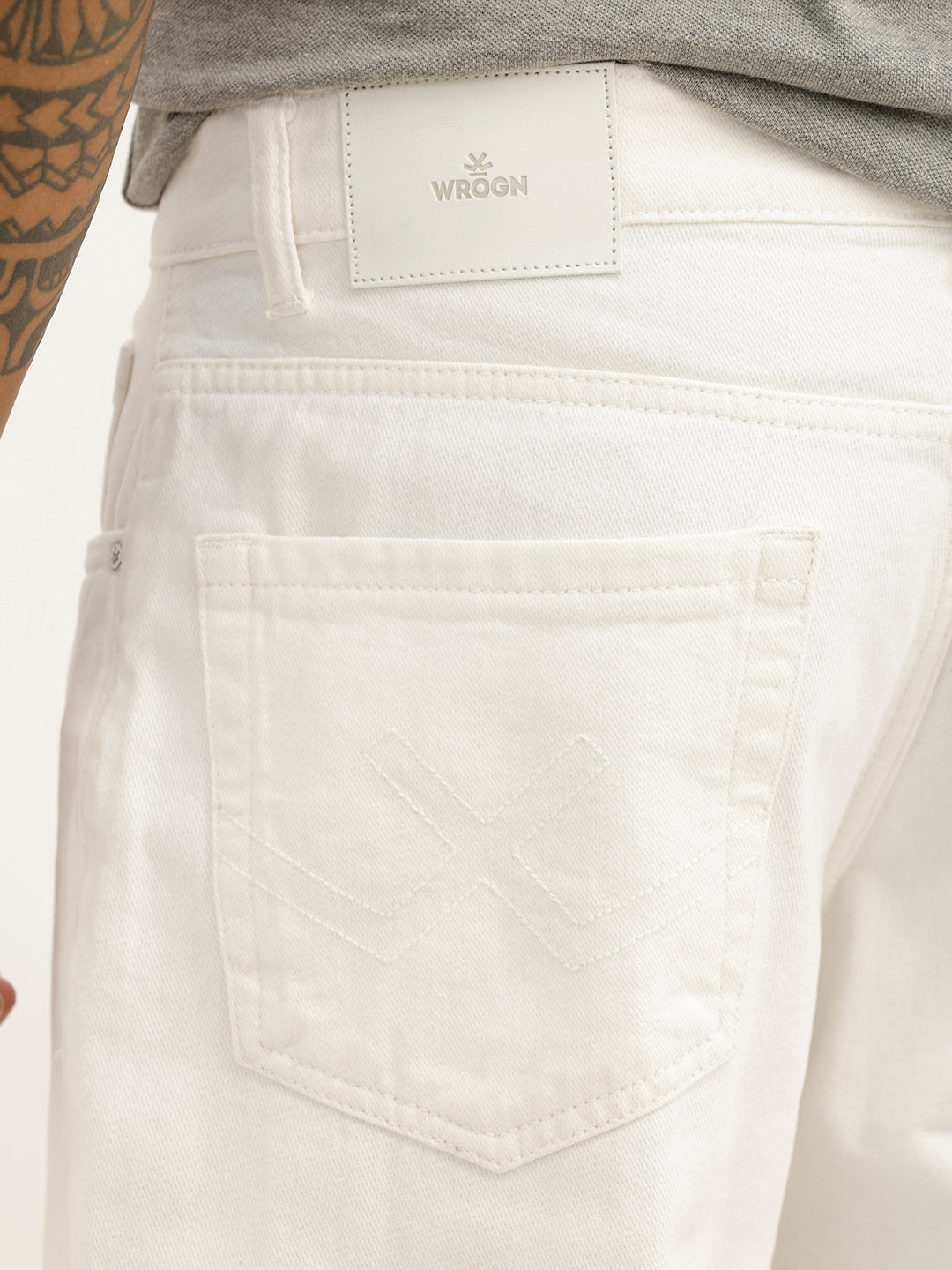Solid Anti Fit Denim Jeans | White