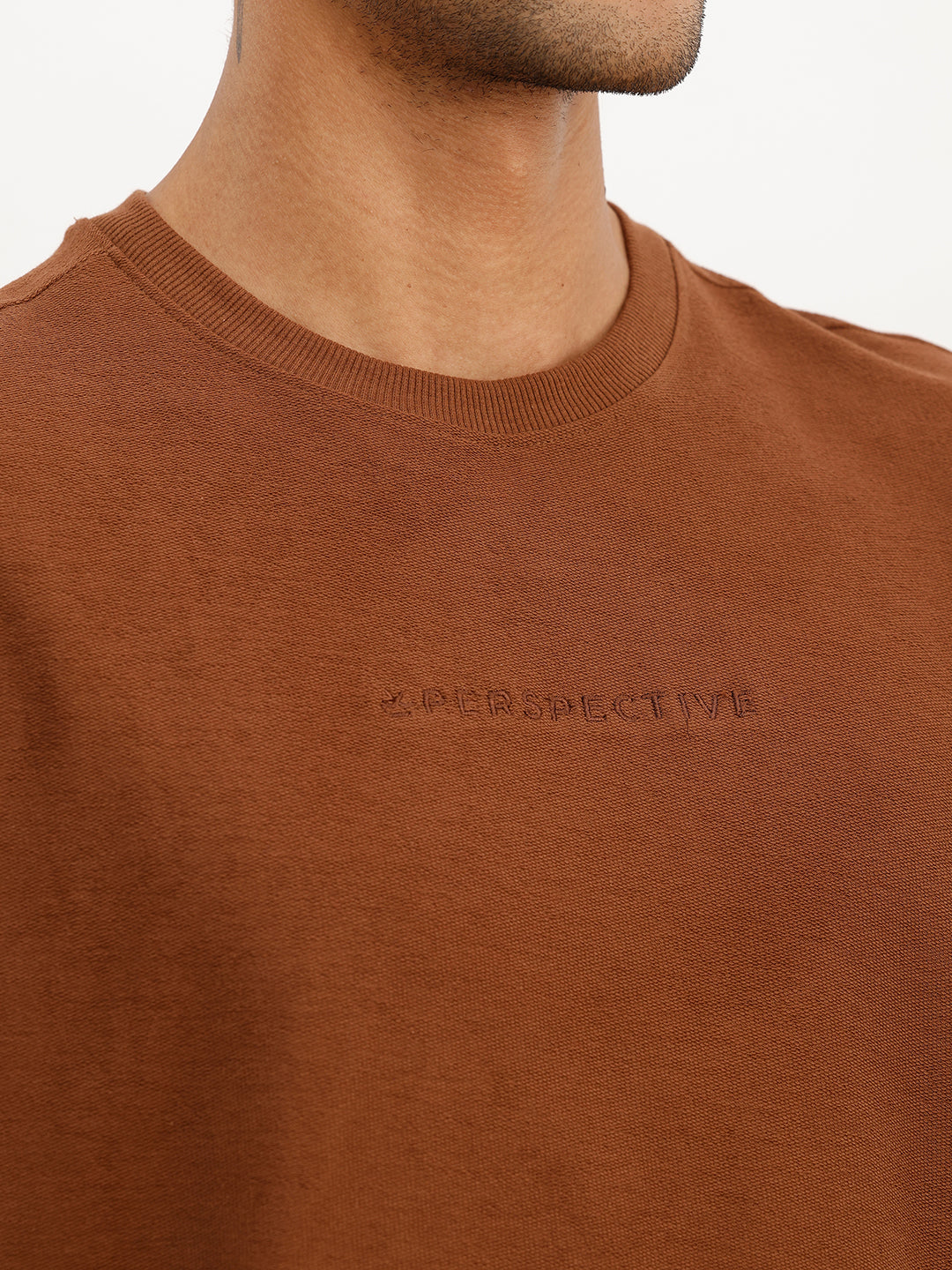 Oversized Cut Off Sleeve T-Shirt | Rust