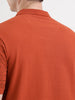 Slim Fit Pannel Printed Polo T-Shirt  | Rust