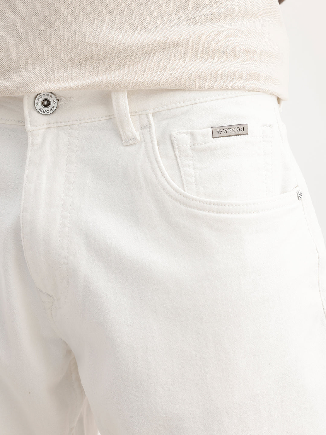 Solid Anti Fit Denim Jeans | White