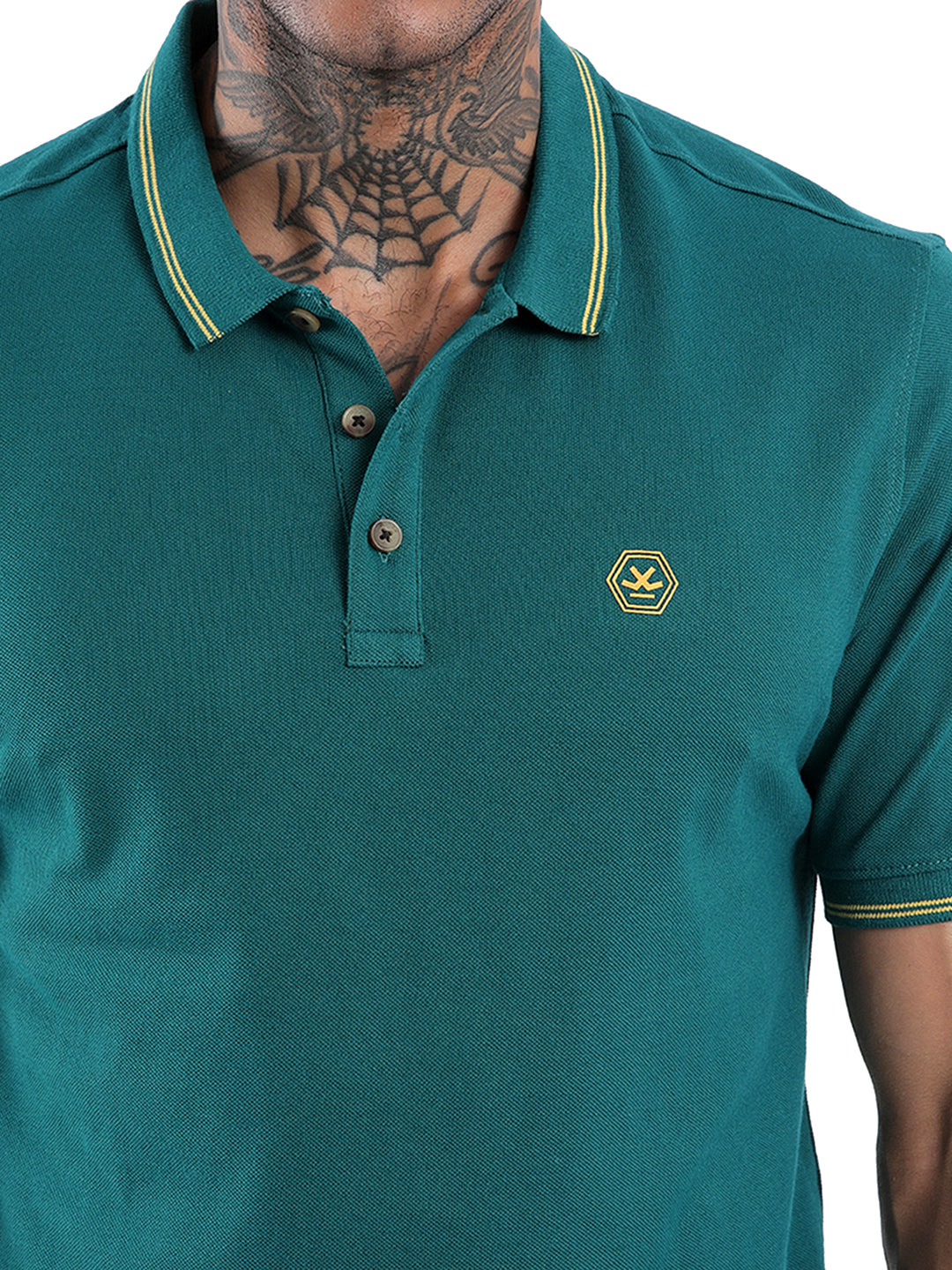 Teal Contrast Classic Polo