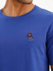 Slim Fit Quirky Embroidered Patch Detail T-Shirt | Blue