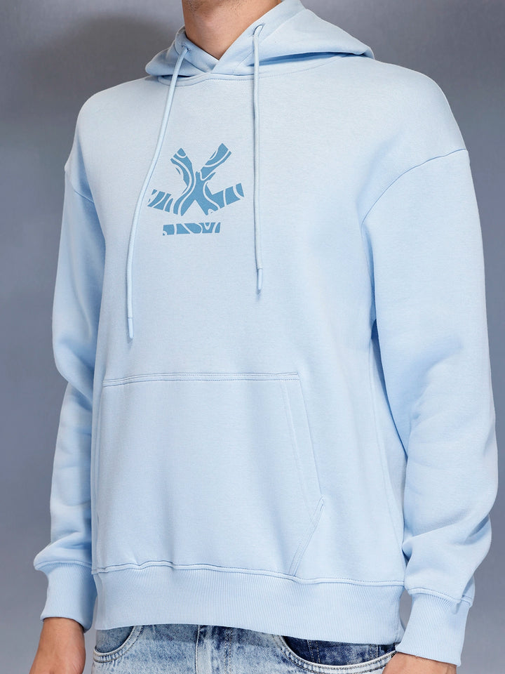 Men’s minimal powder blue hooded sweatshirt | Powder Blue