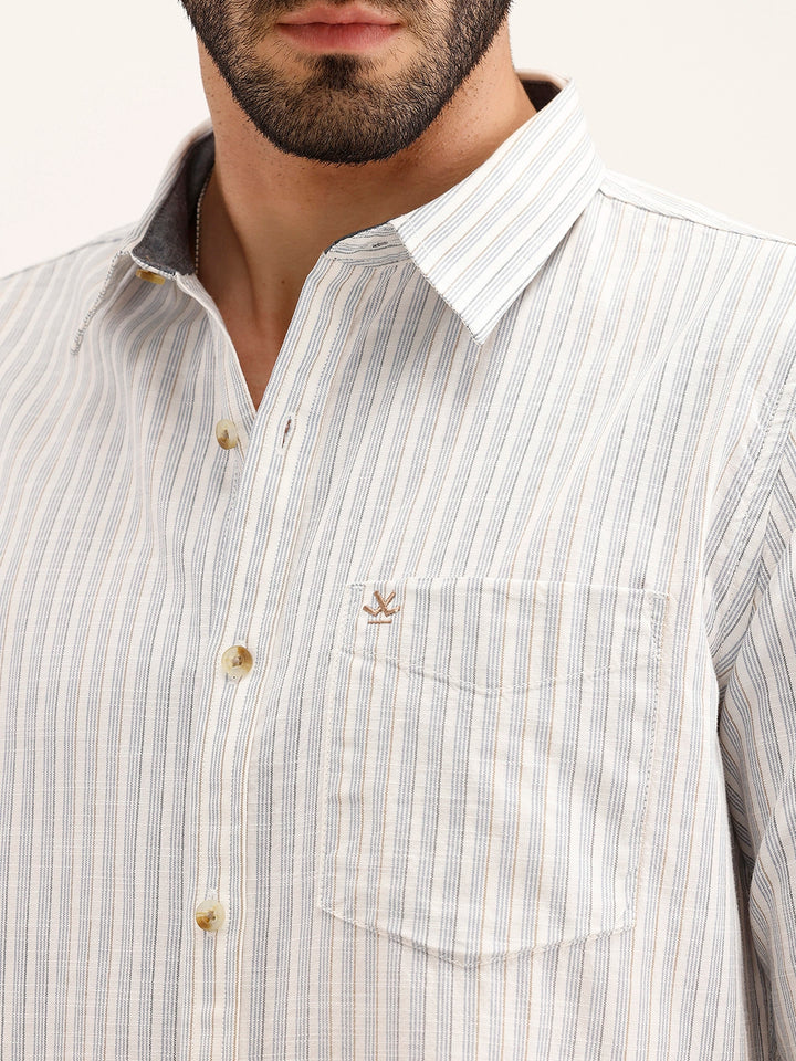 Slim Fit Striped Shirt | Off White