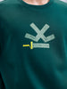 Wrogn Comfort Fit Graphic Sweatshirt For Men | Dark Green