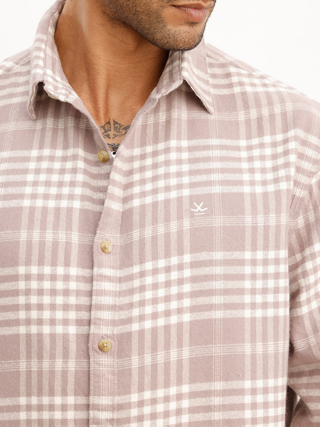 Comfort Fit Full Sleeve Checkered Shirt | Purple | WSH01FSCM7119W