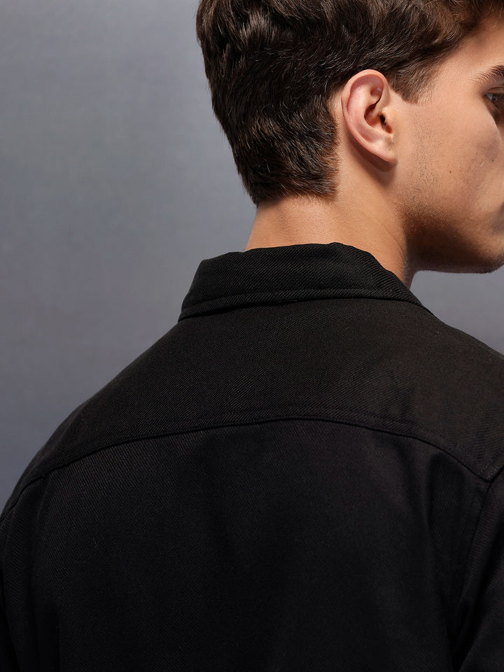Double Pocket Oversized Jacket  | Black