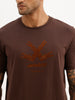 Slim Fit Flock Printed T-Shirt | Brown