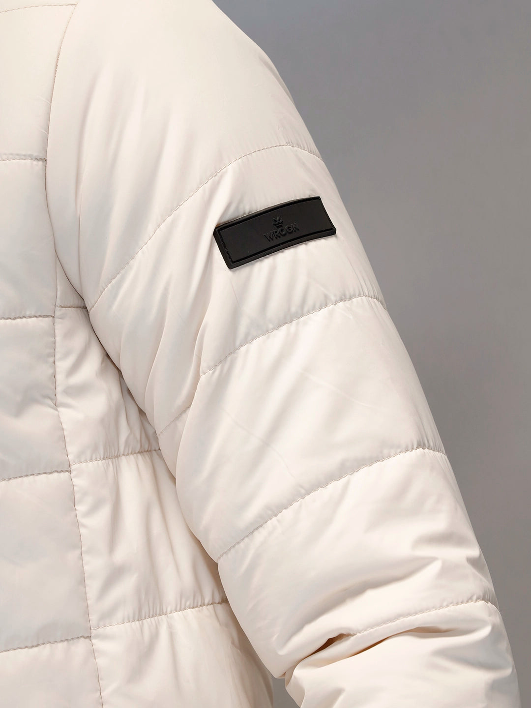 Puffered Men's Casual Slim Fit Hooded Jacket | Beige