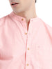 Pink Mandarin Collar Shirt