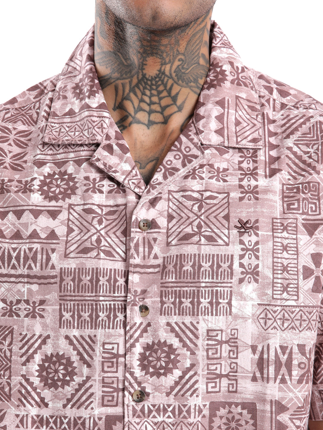 Abstract Pink AOP Spoyl Shirt