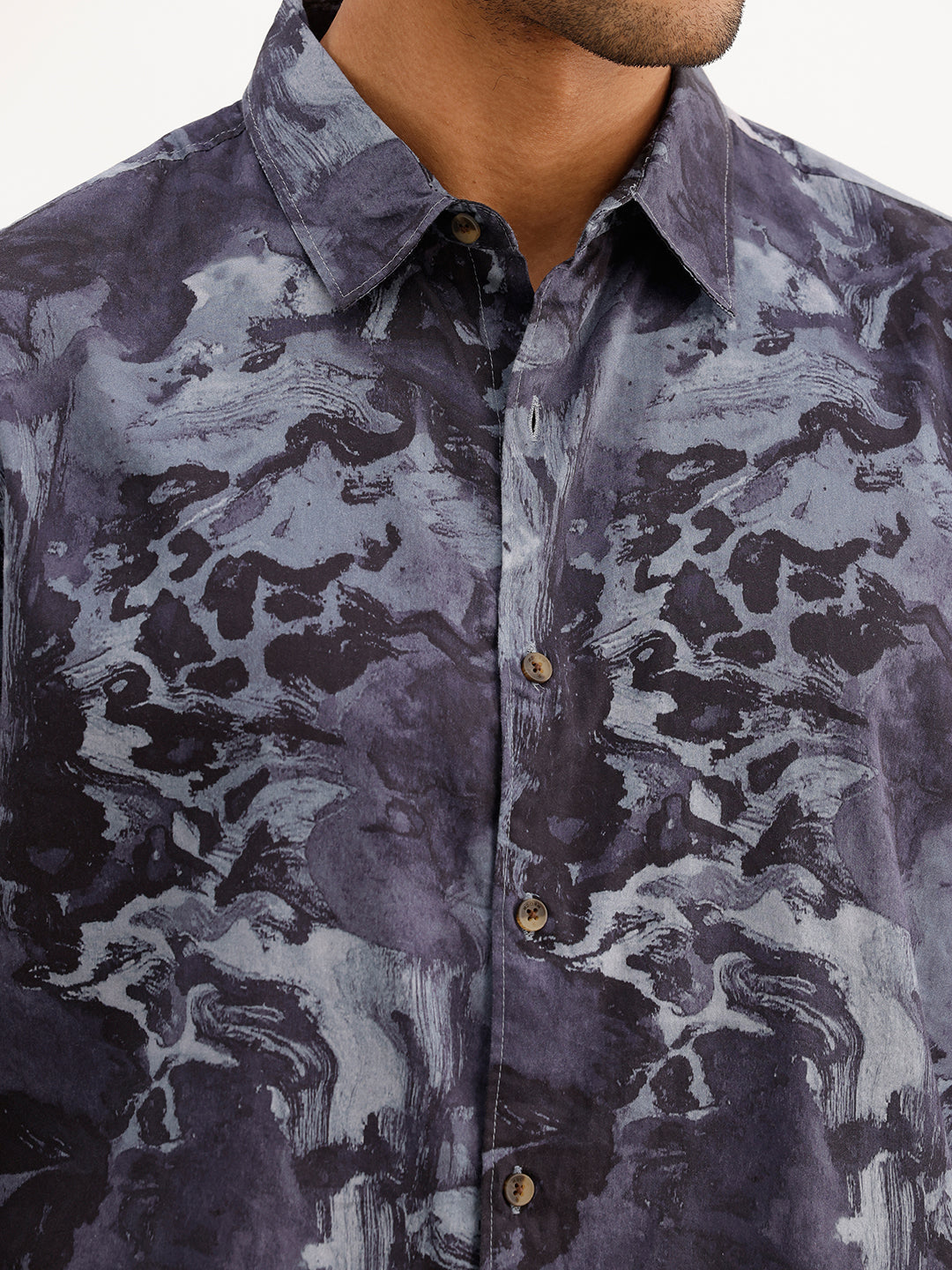 Slim Fit AOP Full Sleeve Shirt | Blue