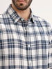 Textured Regular Fit Checkered Shirt | Blue
