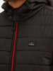 Solid Regular Fit Puffer Jacket | Black