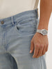Faded Straight Fit Denim Jeans | Light Blue