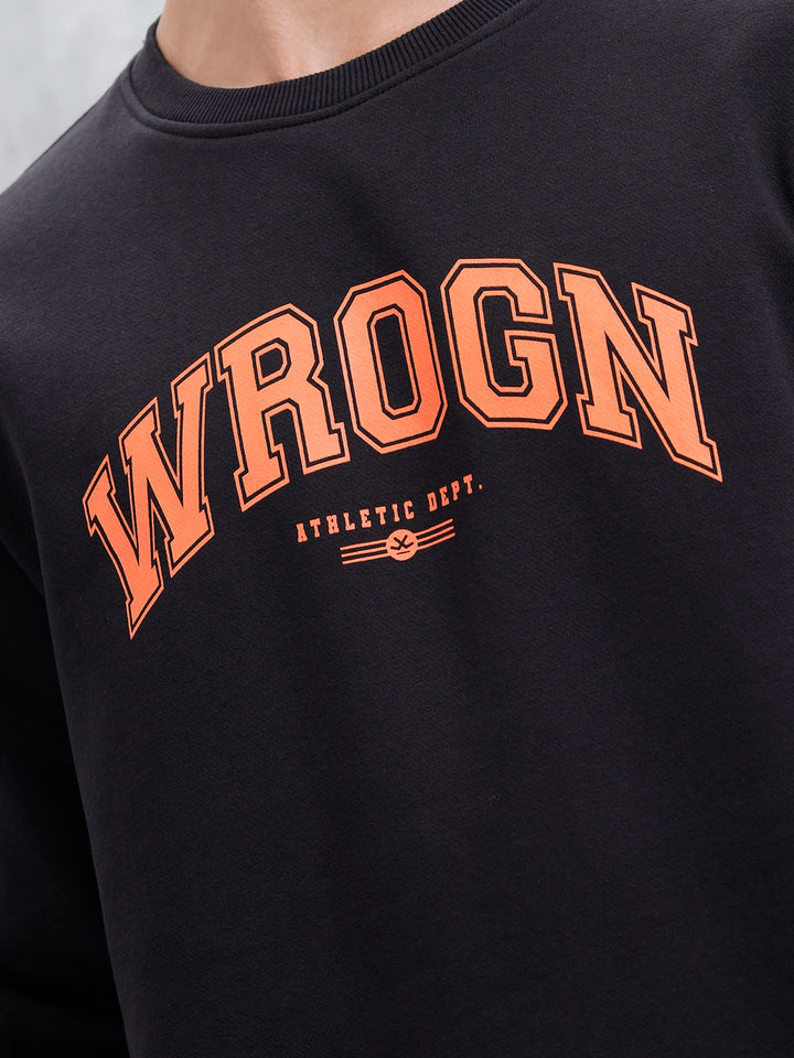 Wrogn Graphic Printed Comfort Fit Sweatshirt | Black