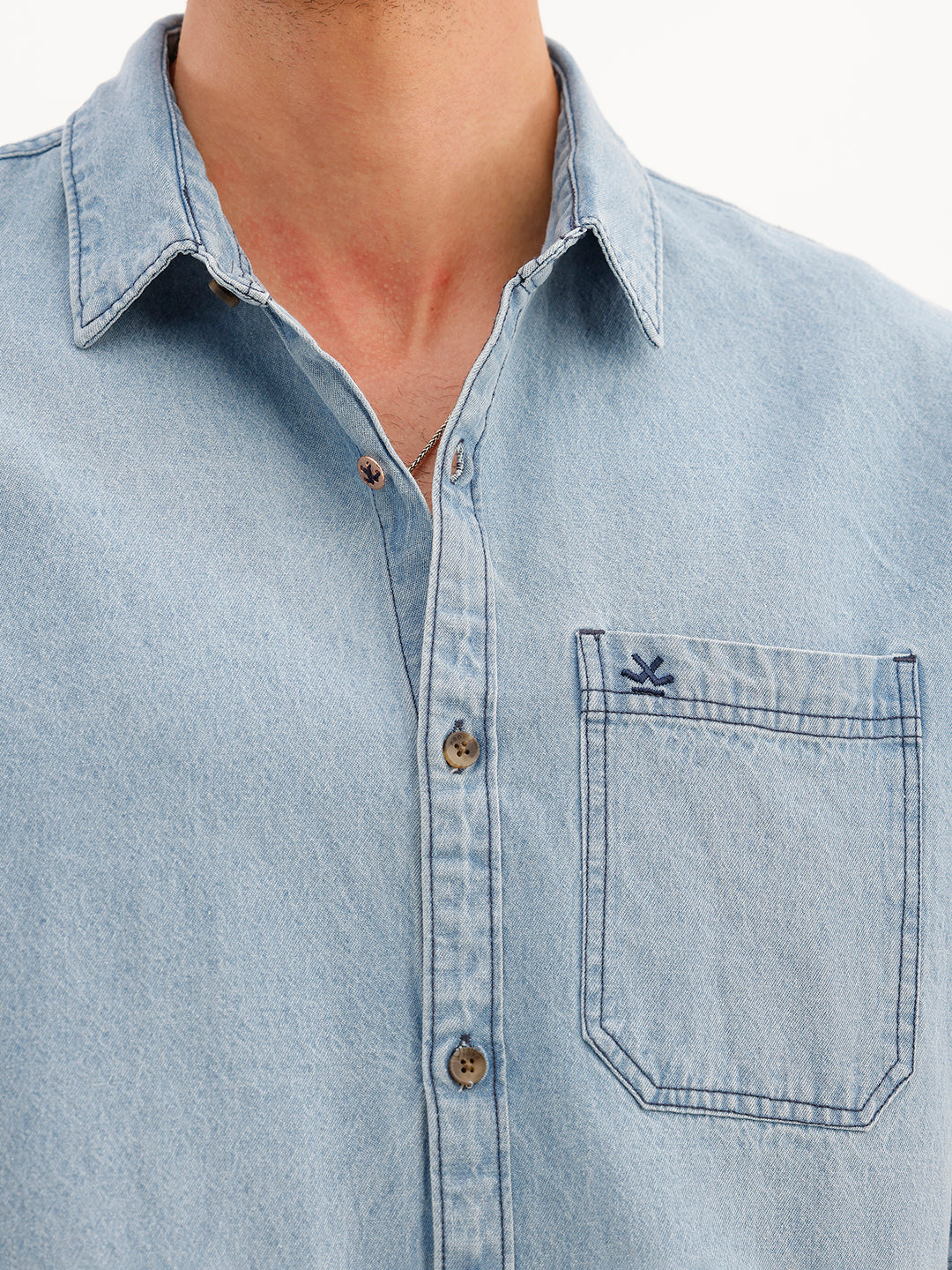 Classic Regular Fit Denim Shirt | Blue