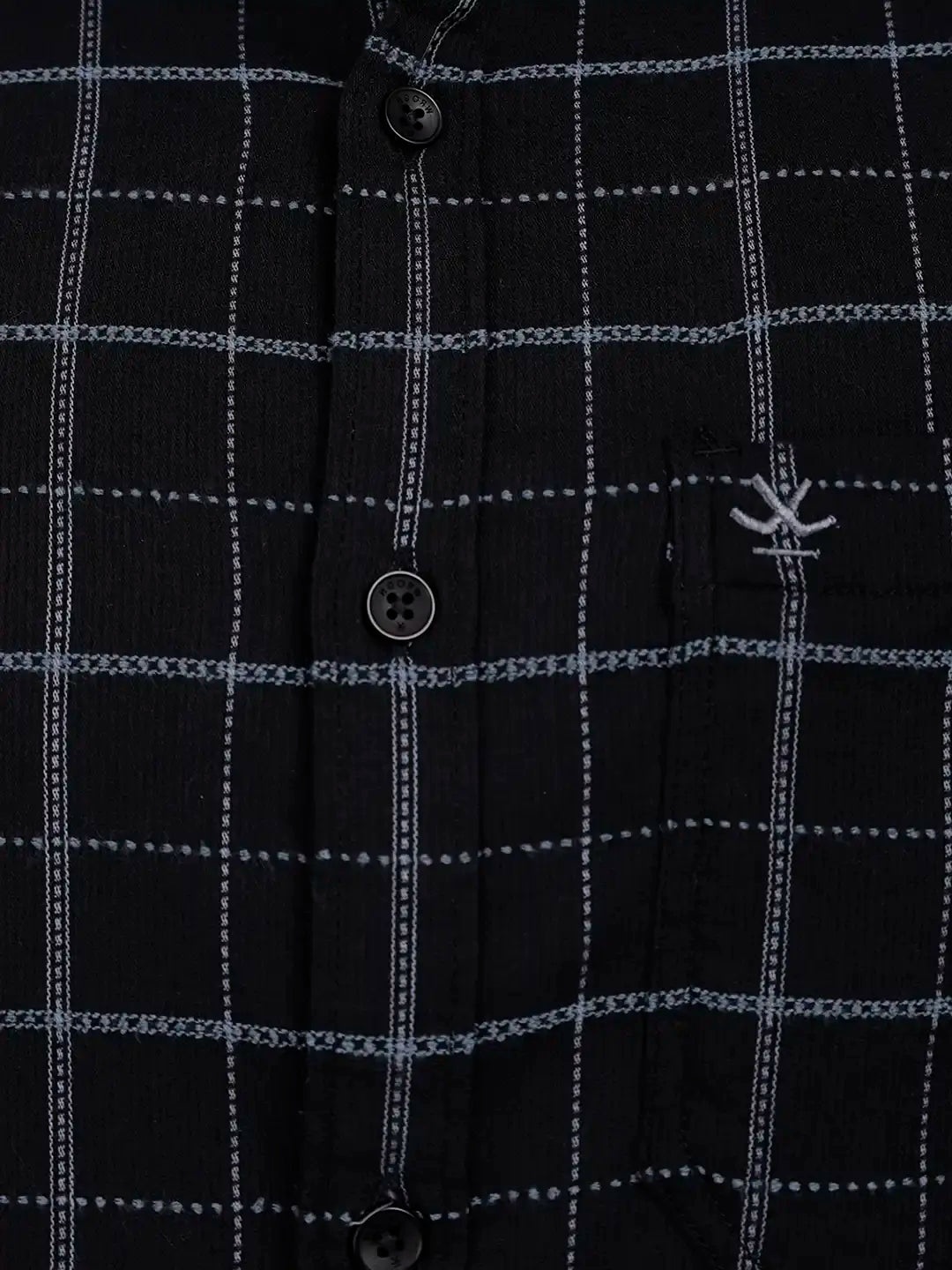 Checkered Slim Fit Full Sleeve Shirt | Black