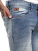 Heavy Distressed Medstone Denim Jeans