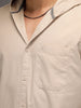 Men's Slim Fit Casual Hooded Shirt | Brown