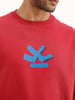 Comfort Fit Placement Printed Sweatshirt | Red