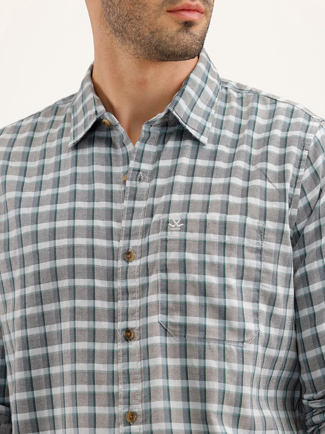 Regular Fit Checkered Shirt | Green