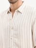 Slim Fit Striped Full Sleeved Shirt | Beige