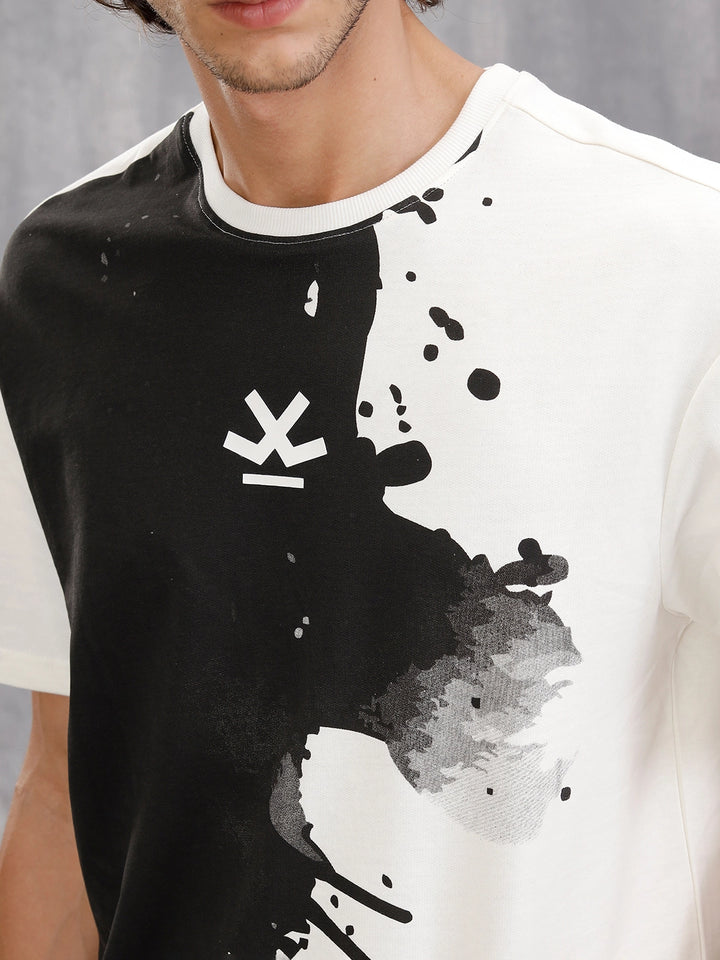 Placement Print Oversized Fit T-Shirt | Off White