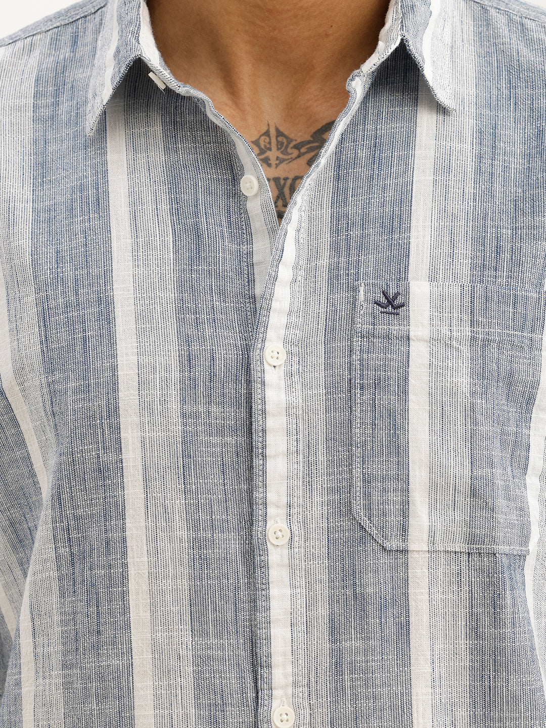 Classic Slim Fit Striped Shirt | White