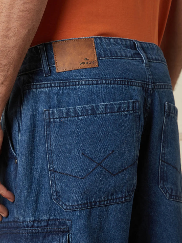 Loose Fit Darkstone Denim Cargo | Blue