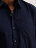 Solid Regular Fit Full Sleeve Shirt | Navy Blue | WRSH2065F
