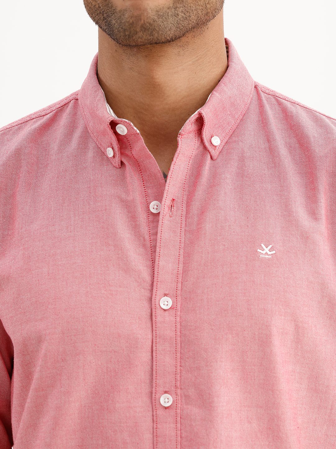 Solid Slim Fit 100% Cotton Shirt | Red