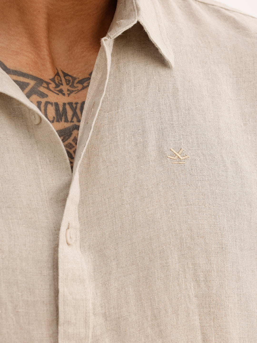 Solid 100% Premium Linen Shirt | Natural | WSH02FSSL0314S
