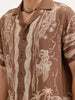 Resort Collar Slim Fit Printed Shirt | Brown