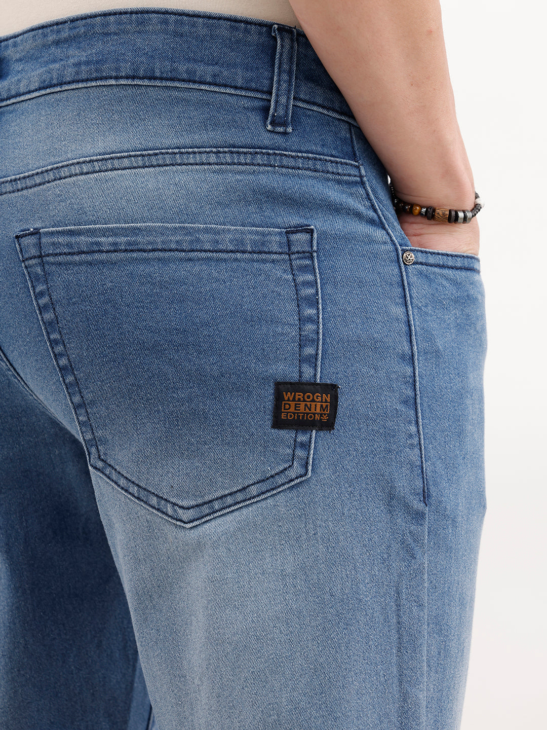 Faded Slim Fit Denim Jeans | Light Blue