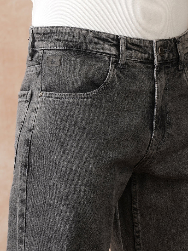 Light Fade Straight Fit Jeans | Black