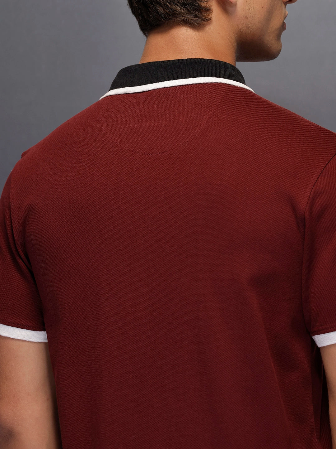 Solid Slim Fit Polo T-Shirt   |  Maroon