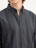 Slim Fit Striped Shirt  | Dark Grey