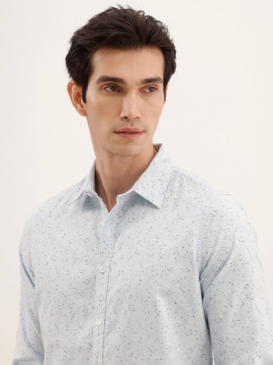 Regular Fit AOP Full Sleeved Shirt | Light Blue