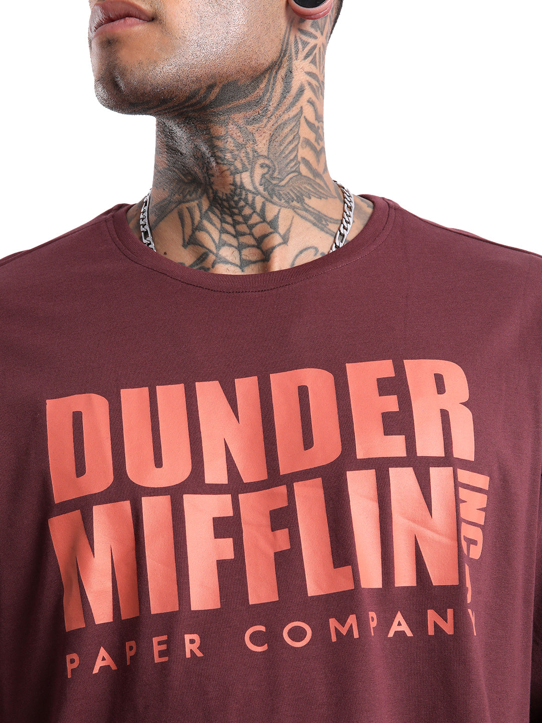 The Office - Wine Dunder Mifflin Printed T-Shirt