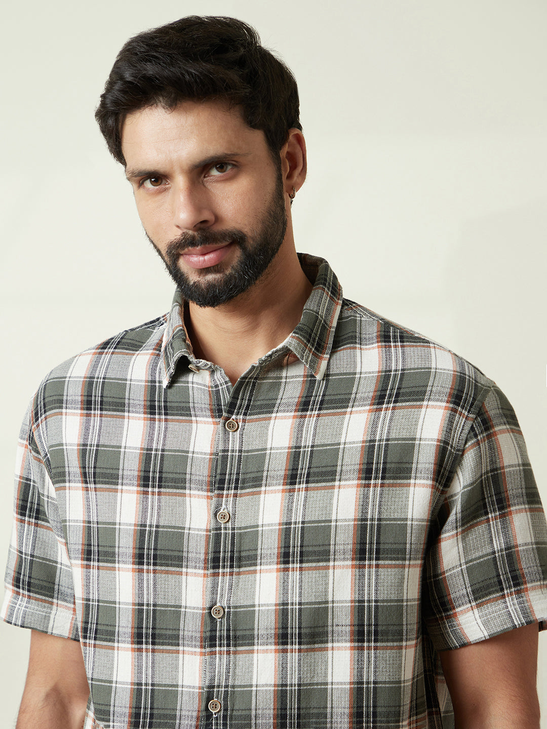 Checked Comfort Fit Shirt in Green