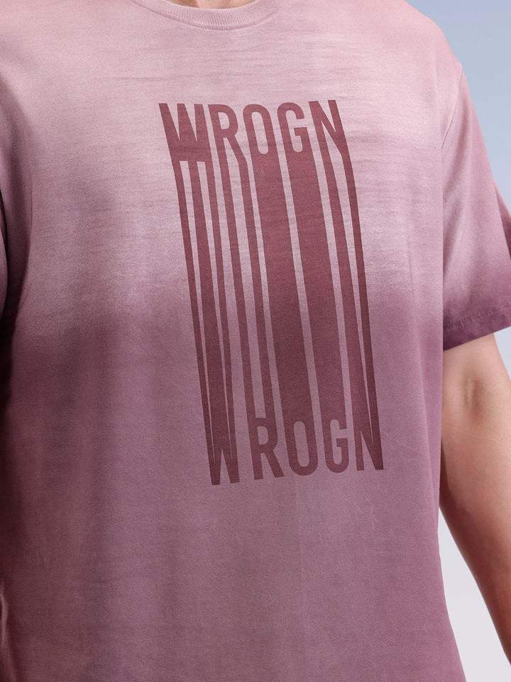 Oversized Gradient Printed T-Shirt  | Maroon