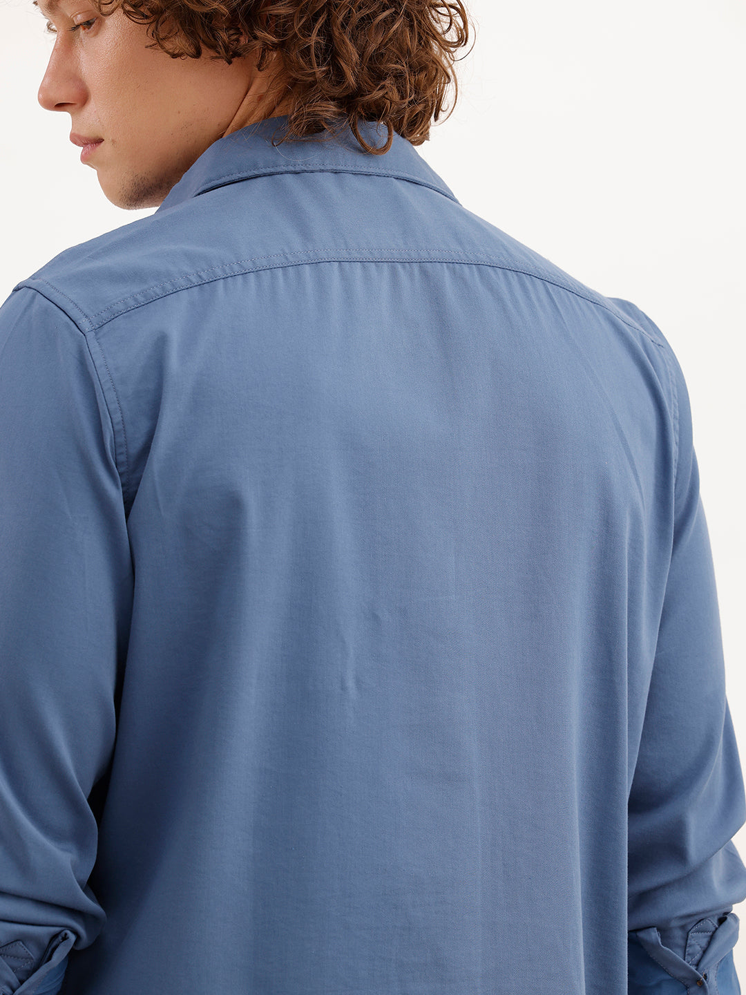 Solid Regular Fit Full Sleeves Shirt | Dark Blue