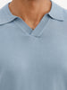 Solid Slim Fit Flatknit Polo T-Shirt | Blue | WPT02HSSL1624S